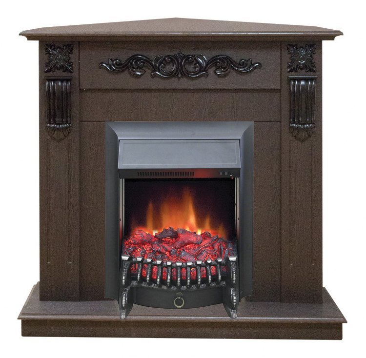 Электрокамин Dominica Corner DN c  очагом Fobos S Lux Black