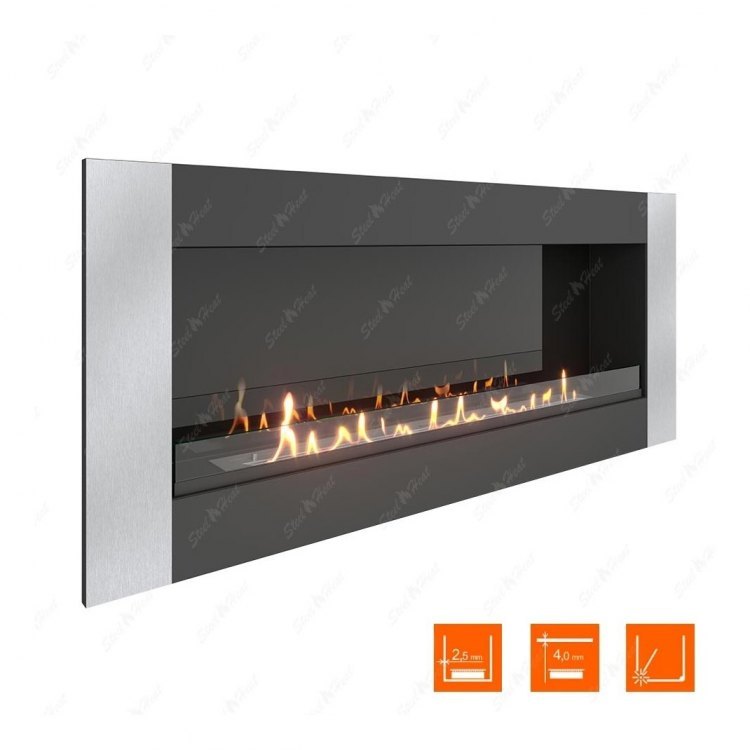 Биокамин в нишу SteelHeat GRAND-V 1500 (Стекло + Стемалит)