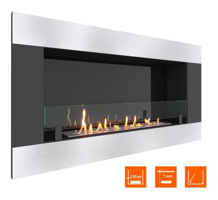 Биокамин в нишу SteelHeat GRAND-H 1200 (Стекло + Стемалит)