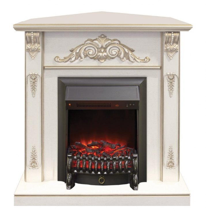 Электрокамин Anita Corner (угловой) WT с Fobos Lux S BL