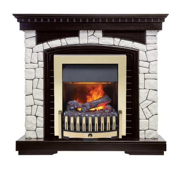 Каминокомплект Glasgow - Венге / Белый с очагом Danville Brass FB2