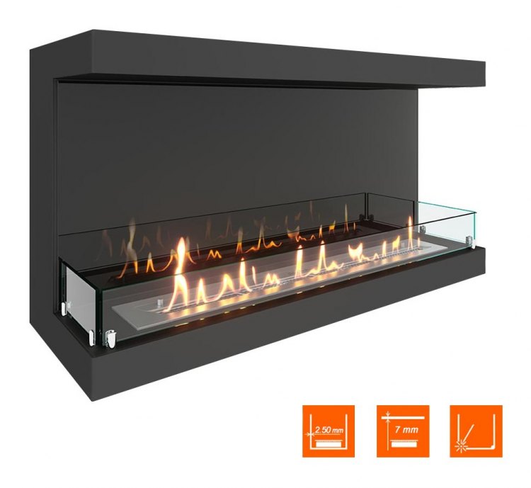 Биокамин фронтальный SteelHeat ONE 1000 (Стекло + Стемалит)