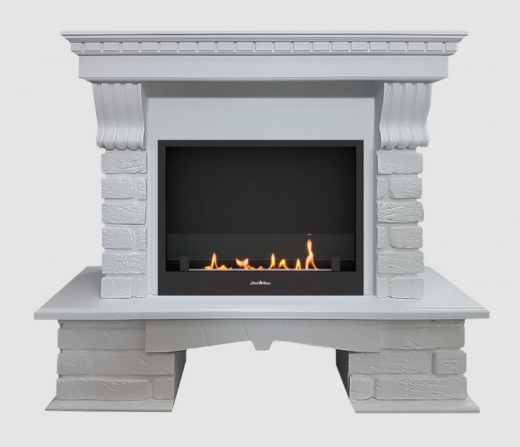 Биокамин в портале SteelHeat Brik (Стекло)