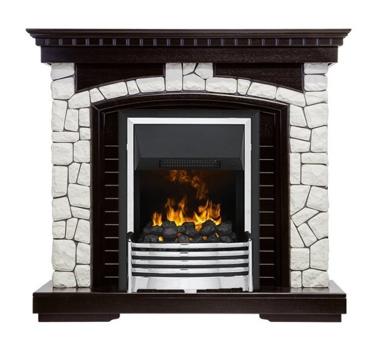 Каминокомплект Glasgow - Венге / Белый с очагом Flagstaff