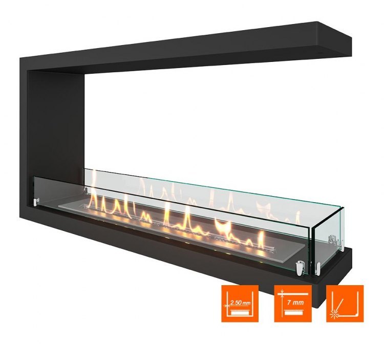 Биокамин торцевой SteelHeat Leader 900 (Стекло)