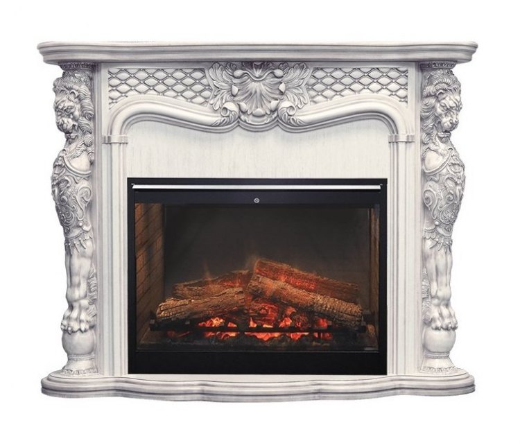 Каминокомплект Castle - Слоновая кость с темной патиной с очагом Symphony 30'' DF3020-INT