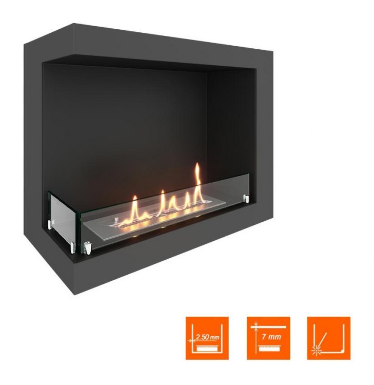 Биокамин угловой SteelHeat ONE 700 левый (Стекло)