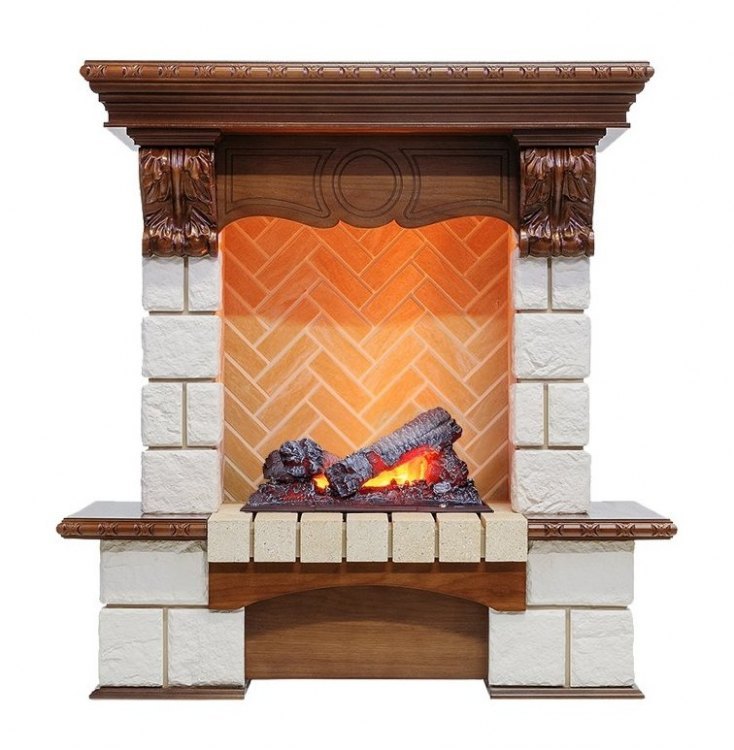 Каминокомплект Pierre Luxe - Дуб / Шампань (Высота 975мм) с очагом Cassette 400 NH