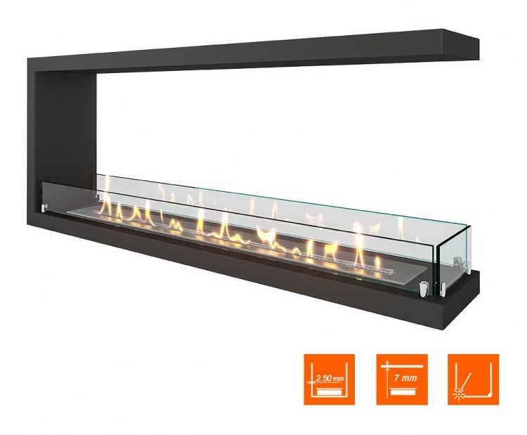 Биокамин торцевой SteelHeat Leader 1200 (Стекло)