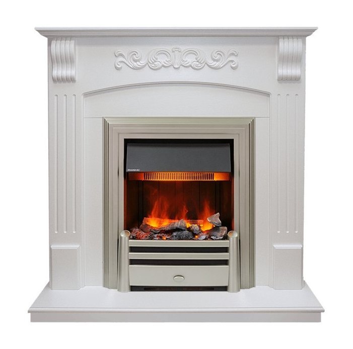 Каминокомплект Sorrento - Белый дуб с очагом Chesford