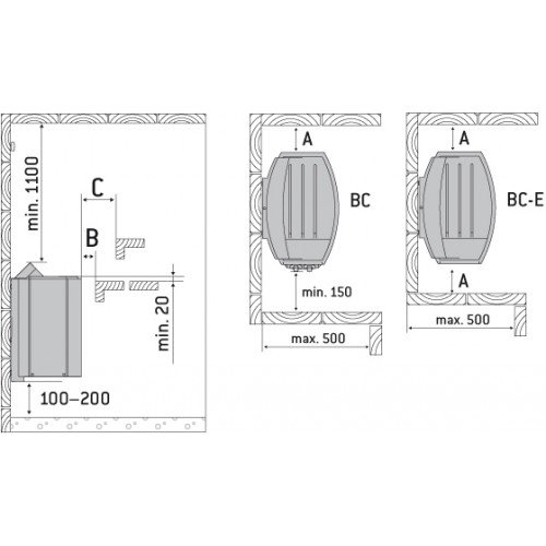 Электрическая печь для сауны Harvia Vega BC80 (встроенное управление)