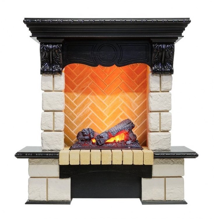 Каминокомплект Pierre Luxe - Венге / Шампань (Высота 975мм) с очагом Cassette 400 NH