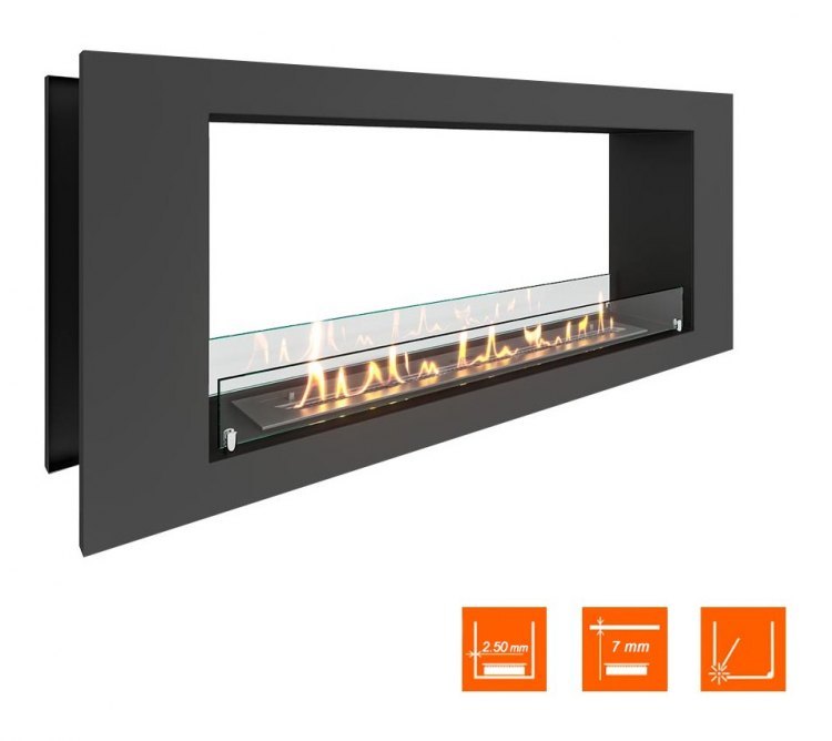 Биокамин сквозной SteelHeat LONG 1200 (Стекло)