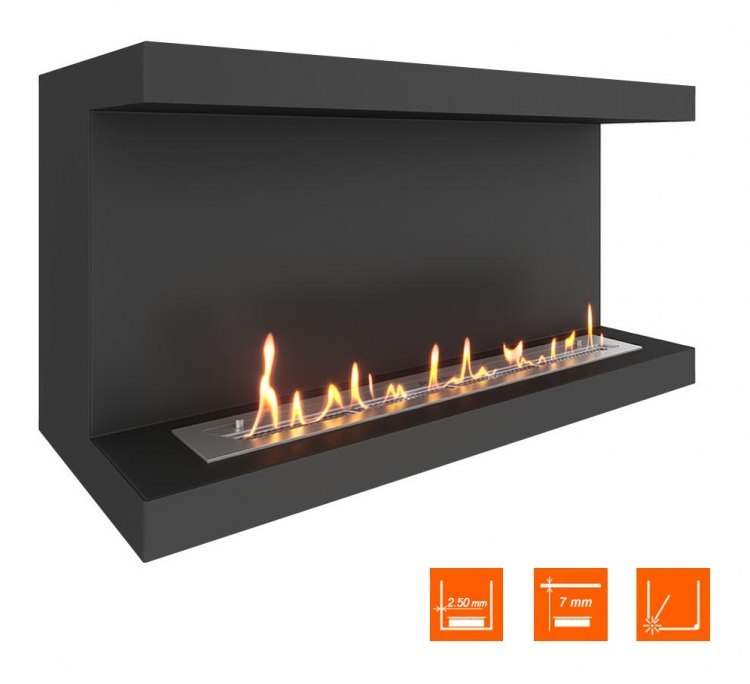 Биокамин фронтальный SteelHeat LONG 1000 (Стандарт)