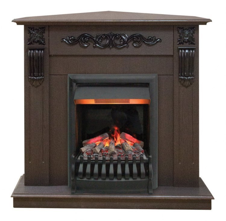 Электрокамин Dominica Corner STD DN c очагом 3D Oregan