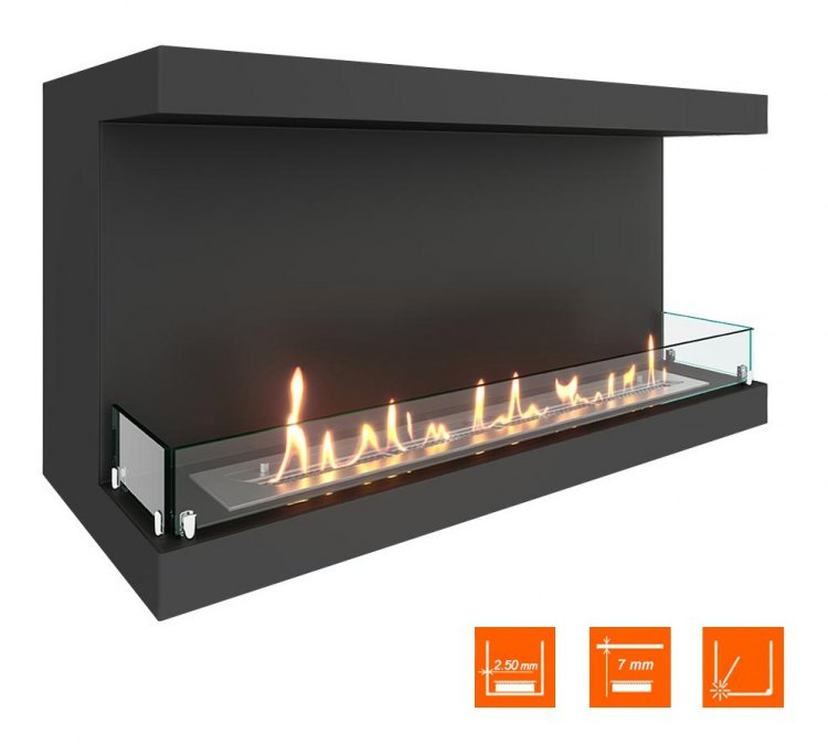 Биокамин фронтальный SteelHeat LONG 1000 (Стекло)