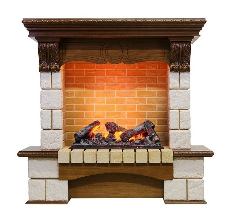 Каминокомплект Pierre Luxe - Дуб / Шампань (Высота 1035мм) с очагом Cassette 600 NH