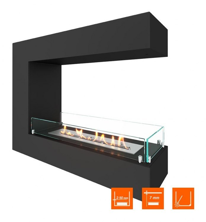 Биокамин торцевой SteelHeat GRAND 800 (Стекло)