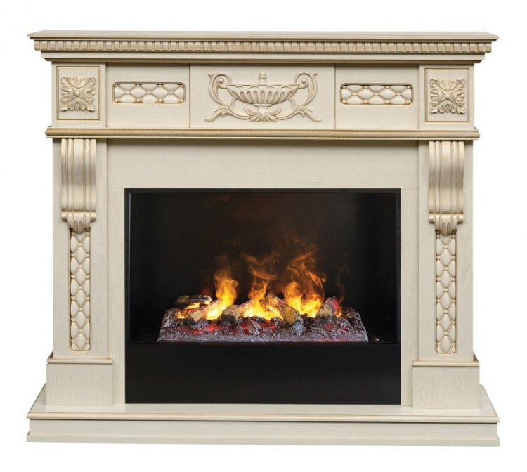 Электрокамин RealFlame Corsica Lux WT 3D Cassette 630 + Black вставка