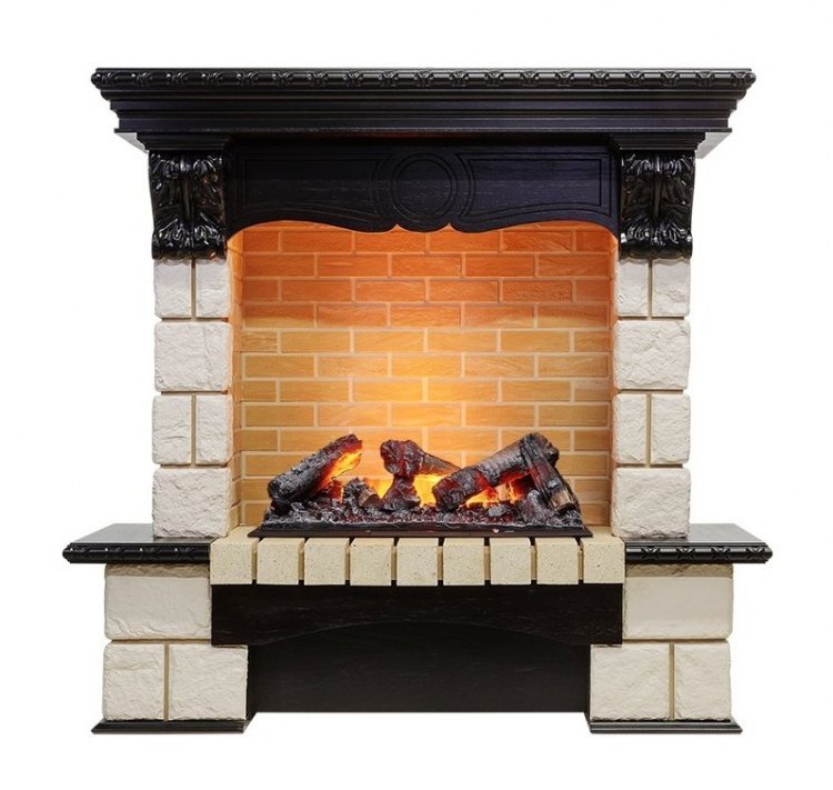 Каминокомплект Pierre Luxe - Венге / Шампань (Высота 1035мм) с очагом Cassette 600 NH