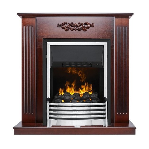 Каминокомплект Lumsden - Махагон коричневый антик с очагом Flagstaff