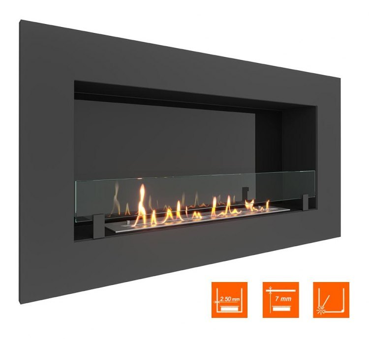 Биокамин в нишу SteelHeat GRAND 1200 (Стекло + Стемалит)