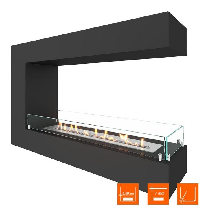 Биокамин торцевой SteelHeat GRAND 1000 (Стекло)