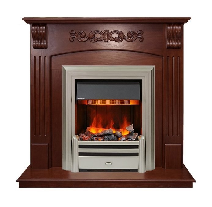 Каминокомплект Sorrento угловой - Орех с очагом Chesford