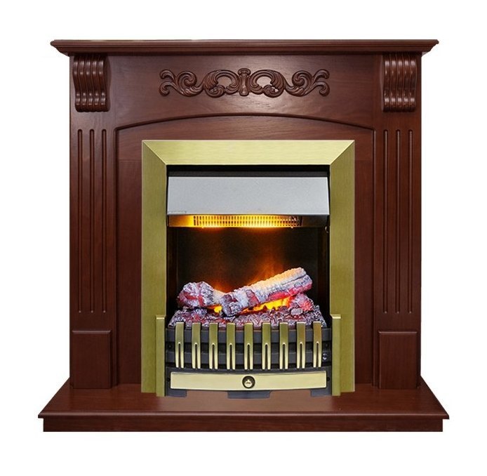 Каминокомплект Sorrento угловой - Орех с очагом Danville Antique Brass FB2