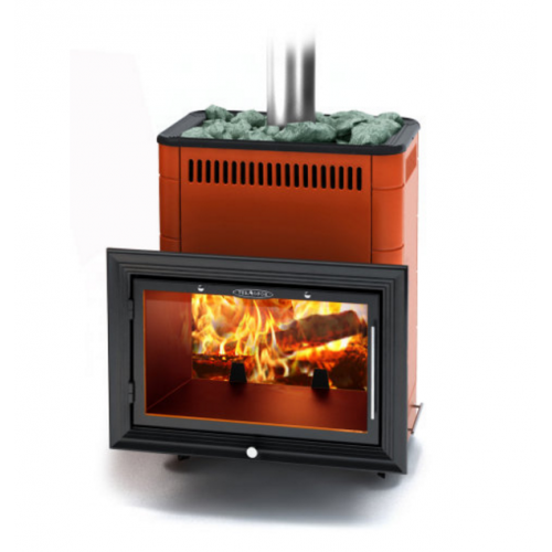 Дровяная печь для бани TMF Витрувия Inox БСЭ терракота