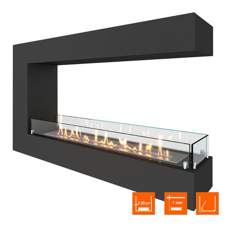 Биокамин торцевой SteelHeat GRAND 1100 (Стекло)