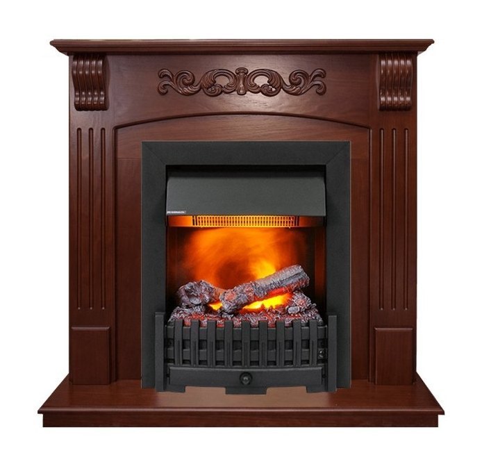 Каминокомплект Sorrento угловой - Орех с очагом Danville Black FB2