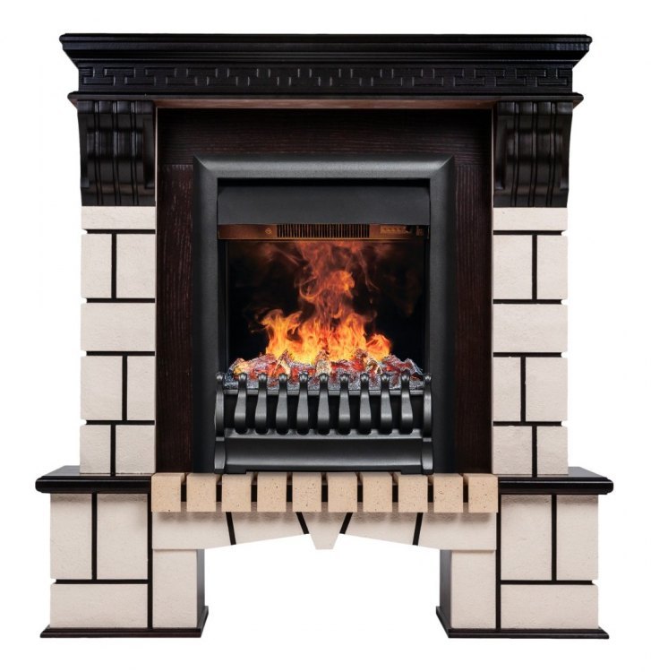 Электрокамин Stone STD c очагом 3D Oregan