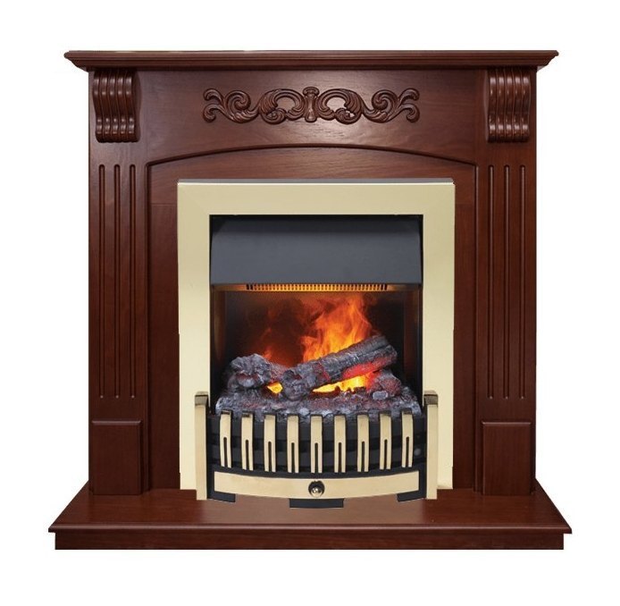 Каминокомплект Sorrento угловой - Орех с очагом Danville Brass FB2