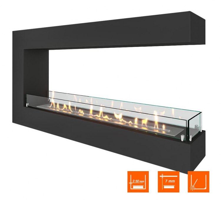 Биокамин торцевой SteelHeat GRAND 1300 (Стекло)