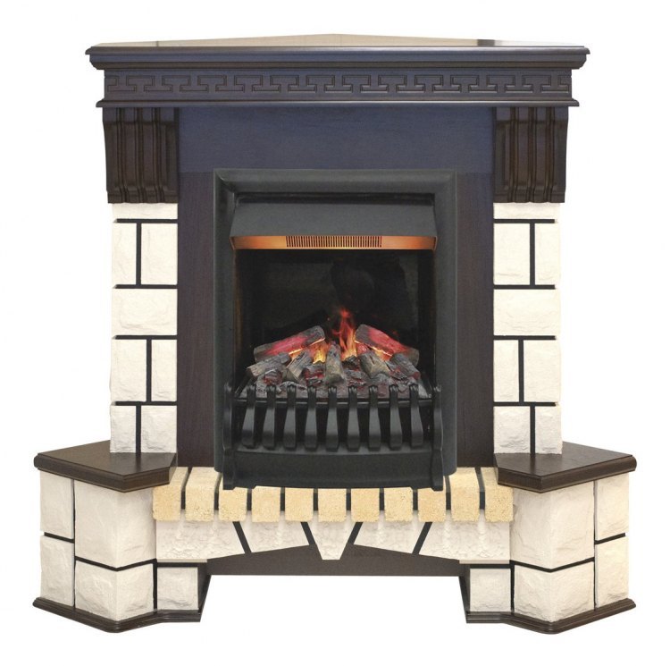 Электрокамин Stone Corner STD c очагом 3D Oregan