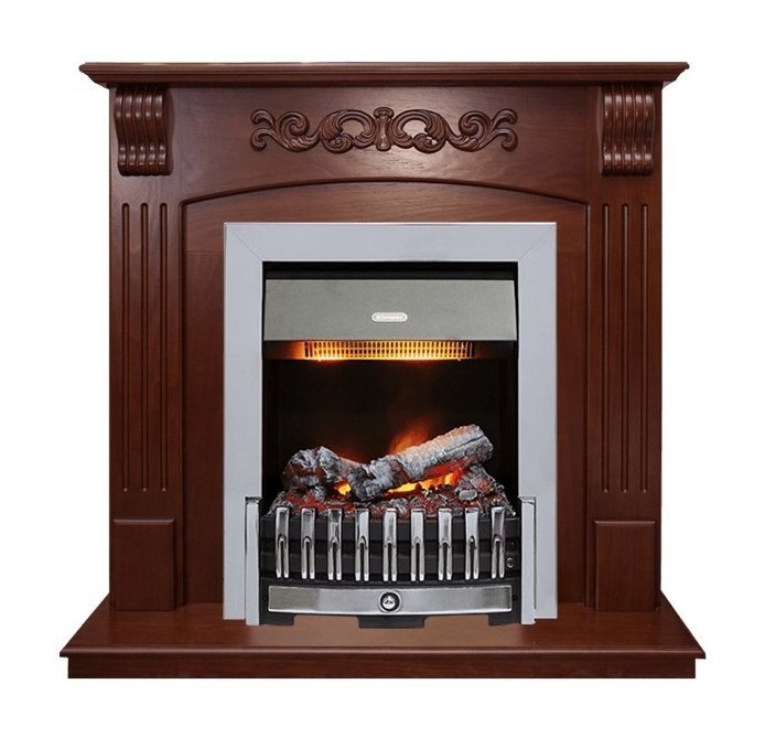 Каминокомплект Sorrento угловой - Орех с очагом Danville Chrome FB2