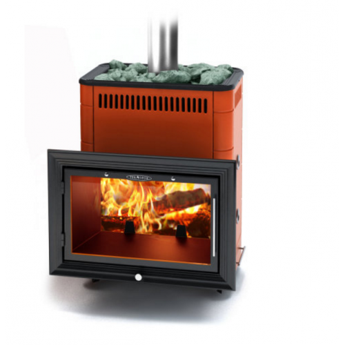 Дровяная печь для бани TMF Витрувия Inox БСЭ ТО терракота
