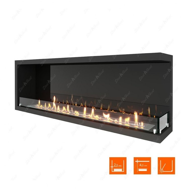 Биокамин угловой SteelHeat Leader 1400 правый (Стекло + Стемалит)