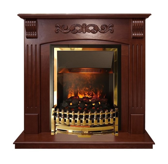 Каминокомплект Sorrento угловой - Орех с очагом Atherton