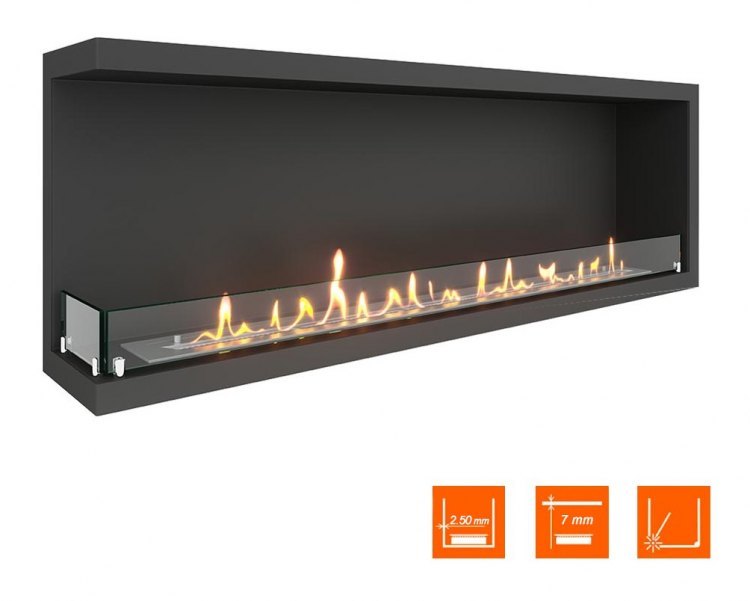 Биокамин угловой SteelHeat Leader 1400 левый (Стекло)