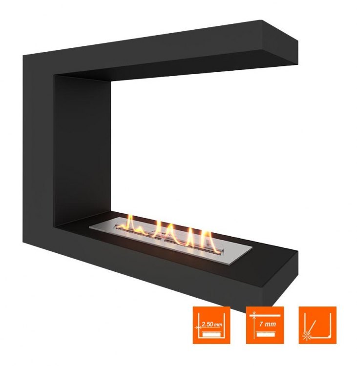 Биокамин торцевой SteelHeat LONG 700 (Стандарт)