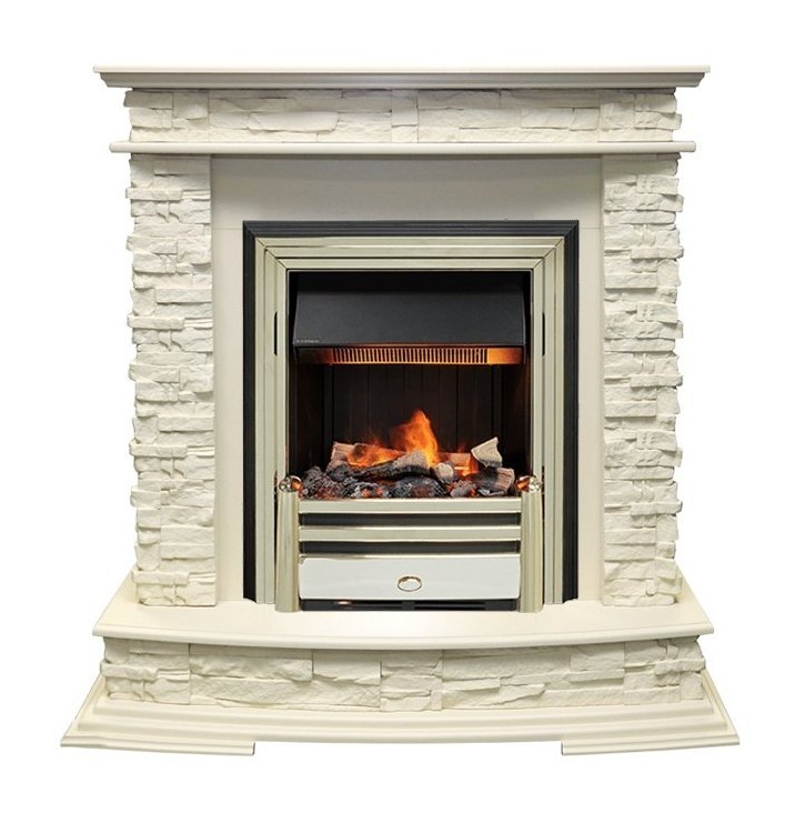 Каминокомплект Luzern - Слоновая кость с очагом Cavendish