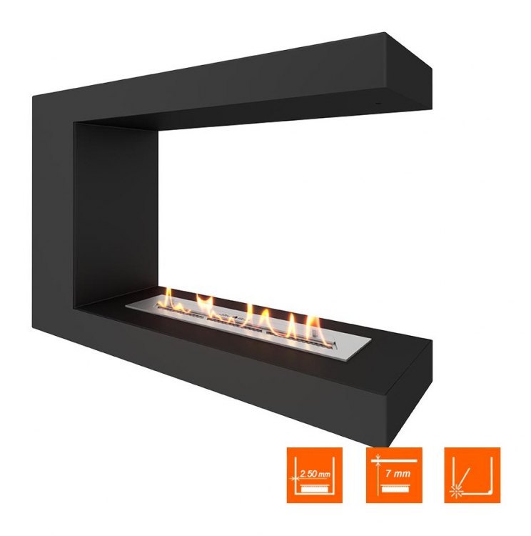 Биокамин торцевой SteelHeat LONG 800 (Стандарт)