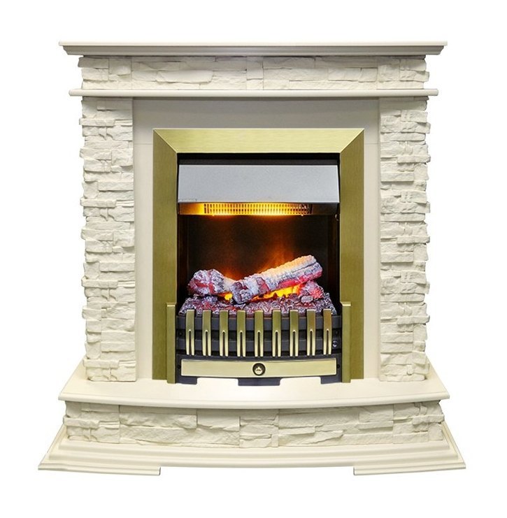 Каминокомплект Luzern - Слоновая кость с очагом Danville Antique Brass FB2