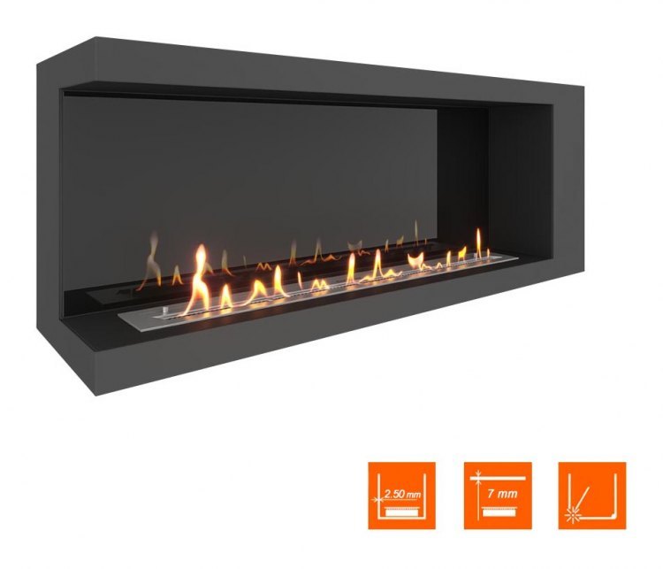 Биокамин угловой SteelHeat LONG 1300 левый (Стемалит)