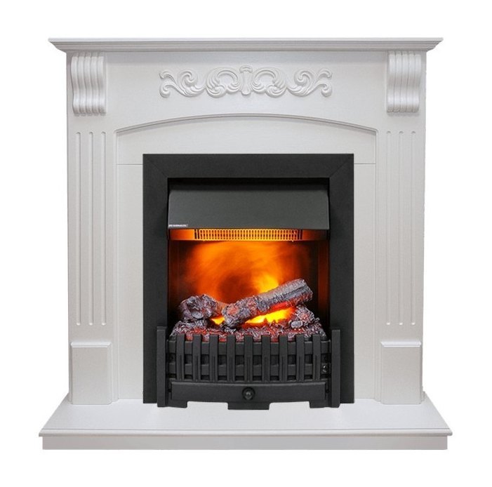 Каминокомплект Sorrento угловой - Белый дуб с очагом Danville Black FB2