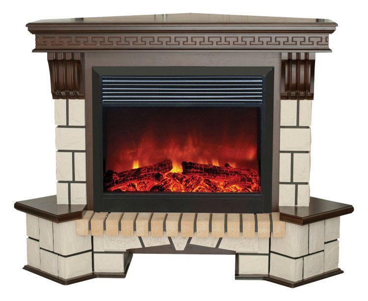 Электрокамин Stone New Corner (угловой) 26 AO с Moonblaze LUX BL S