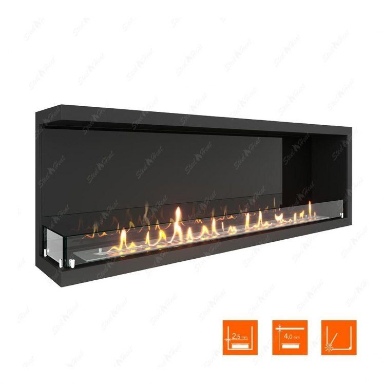 Биокамин угловой SteelHeat Leader 1400 левый (Стекло + Стемалит)