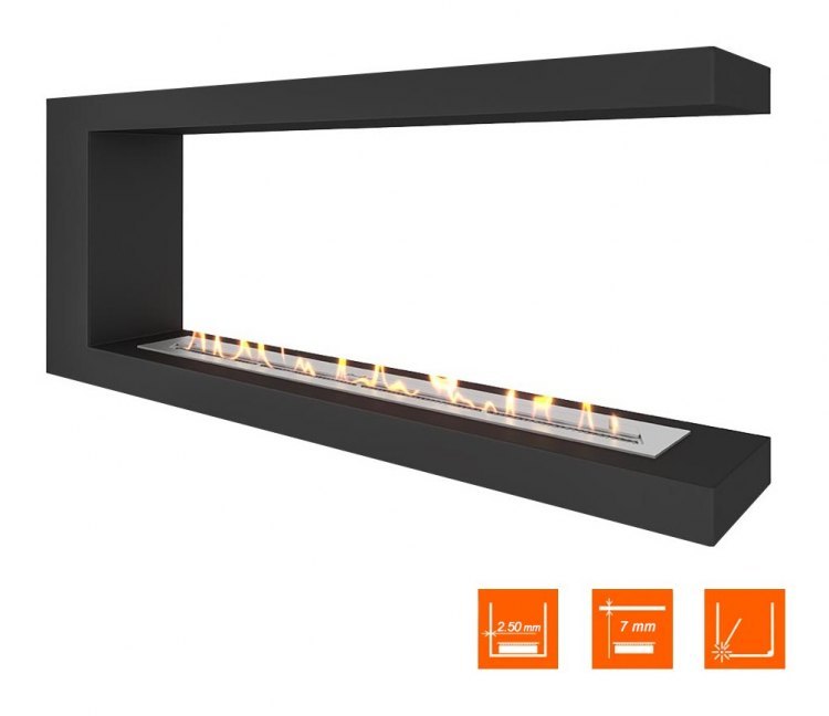 Биокамин торцевой SteelHeat LONG 1300 (Стандарт)